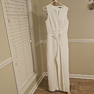 Alex Marie Cream Jumpsuit with Minimalist Design
